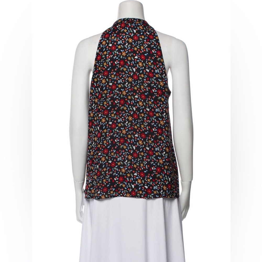 A.L.C Silk Printed V Neck Floral Ruffle Blouse 🌼 - Picture 4 of 11